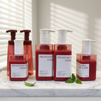 Bouteille cylindrique en PE avec pompe, 300ml, 400ml, 500ml, avec manchon en PS, logo et couleur personnalisés, pour shampoing, lotion corporelle, gel douche - Vente en gros