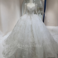 Jancember DW0143 Robes de mariée Empire perlées de luxe pour femmes