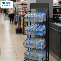 Présentoir personnalisé en fil métallique pour bouteilles d'eau, idéal pour les caisses de supermarchés, vente au détail, fabricant OEM ODM