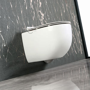 Achat en gros de toilettes à double chasse d'eau, céramique blanche émaillée, sanitaires suspendus au mur - Product Image 2