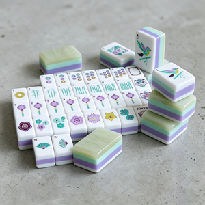 Foldable Modern 4-Tier Pearl Green Case American <b>Mahjong</b> <b>Set</b> with Acrylic Tiles, Family & Casino Game, Holiday Gift - Product Image 3