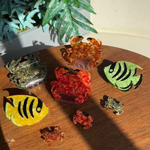 Pinces à griffes en acétate <span class=keywords><strong>de</strong></span> <span class=keywords><strong>crabe</strong></span> <span class=keywords><strong>de</strong></span> dessin animé pinces à griffes <span class=keywords><strong>de</strong></span> poisson tropical pinces à cheveux biologiques marines nouvellement conçues - Product Image 1