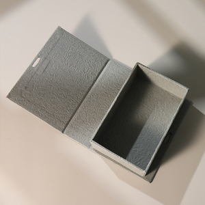 Grey Texture <b>Book</b> Shape Magnetic Flip Gift <b>Box</b> Luxury Packaging <b>Box</b> Custom Logo & Size - Product Image 3