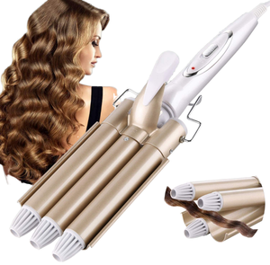 Rizador de Pelo Eléctrico Iónico de <span class=keywords><strong>Tres</strong></span> Barriles con Tecnología PTC y Control por Aplicación, Ideal para Uso Doméstico - Product Image 1