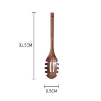 Ensemble d'ustensiles de cuisine en bois de teck : Cuillère, Spatule, Spatule ajourée, Écumoire, Cuillère à pâtes, Ustensiles à long manche compatibles antiadhésifs