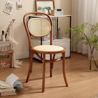 Chaise Thonet en bois courbé et rotin, style nordique Wabi-Sabi, en hêtre massif, pour café, maison, hôtel, restaurant - Vente en gros usine