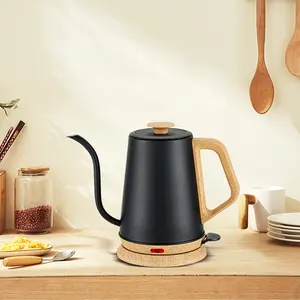 Cafetière bouilloire électrique à revêtement intérieur en acier inoxydable noir et blanc 1L