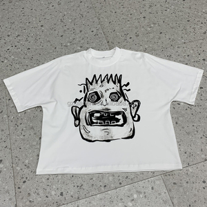 ผู้ผลิตเสื้อยืดสตรีทแวร์สุดหรูแบบ DTG เสื้อยืดคอตตอนพิมพ์ลายสกรีนทรงบ็อกซี่ เสื้อยืดหนาน้ำหนักมากสำหรับผู้ชาย เสื้อยืดกราฟิกแบบครอปสั่งทำได้ - Product Image 3