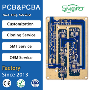 Carte PCB <span class=keywords><strong>vierge</strong></span> FR4 double couche personnalisée pour l'électronique intelligente, finition ENIG, huile bleue, texte blanc, pour appareils matériels intelligents - Product Image 1