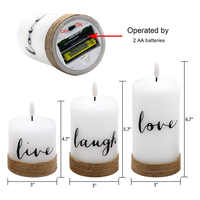 Ensemble de bougies LED scintillantes à piles avec télécommande, élégantes bougies sans flamme en cire avec corde de chanvre