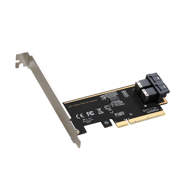 PCIe1X to U.2-T2 Adapter PCIe X8 Gen3 to Mini SAS HD (SFF-8643) 8-Lane Adapter with PLX8724 Riser Card Products in Stock