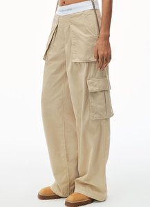 Pantaloni Casual Hip Hop da <span class=keywords><strong>donna</strong></span> di alta qualità traspirante a metà vita estiva vestibilità ampia in <span class=keywords><strong>lino</strong></span> <span class=keywords><strong>Beige</strong></span> - Product Image 4