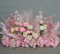 Moderne Rosa Plastik Künstliche Rosen-Lotus-Kugel Realistisch Duftend Umweltfreundlich Handgefertigte Kunstblumen für Hochzeitsgang und Bühne