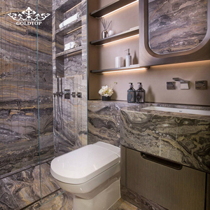 GOLDTOP Arabescato Grigio Rosa Slabs <b>for</b> Grand Cruise Ship Lobby and Casino Resort Mitered <b>Edge</b> Wall and <b>Floor</b> Paneling - Product Image 2