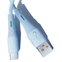 Cable de Carga Rápida USB-A/Tipo-C de Silicona Agradable al Tacto, 1m, Transmisión de Datos, Conductor de Cobre Puro para iPhone, Computadora, Cámara