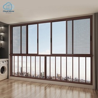 Fenêtre coulissante horizontale en aluminium à rupture de pont thermique gris foncé, grande vue, pour projet de construction de maison moderne