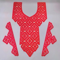 Col en dentelle fait main à coudre, appliques brodées 3D avec strass, en feutre non tissé, pour vêtements