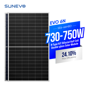 Sunevo โมดูลพลังงานแสงอาทิตย์แบบสองหน้า700W 730W 750W กันน้ำ hjt สำหรับโครงการลอยน้ำและบนดาดฟ้า6N 132 - Product Image 1