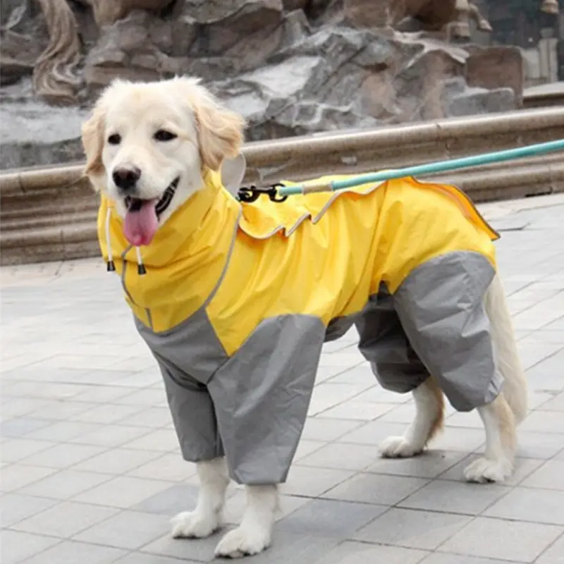 犬のレインコート防水犬のスーツミディアムビッグ犬のためのドットレインケープフード付きジャケットポンチョペットレインコートチュバスケロパラペラー