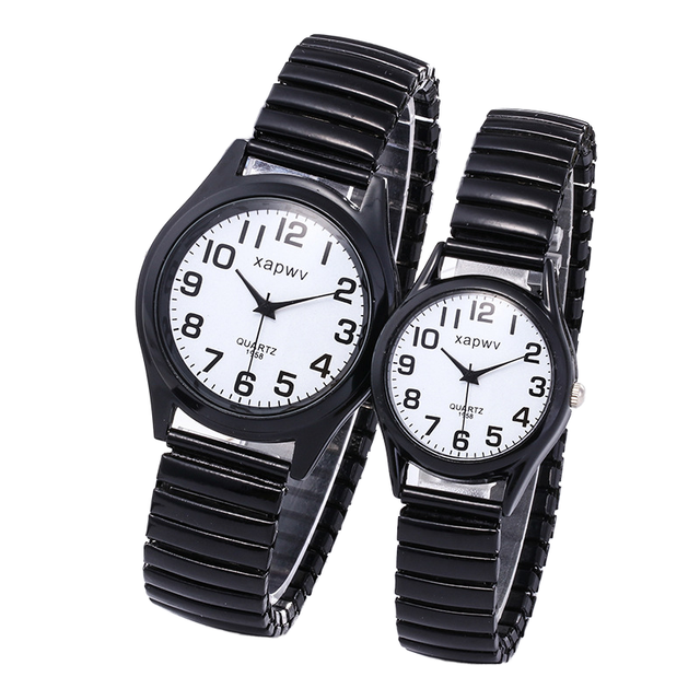Easy to Read Women Watches Stainless Steel Expansion Watch Bands Japan Quartz Stretch Band Watches for Women