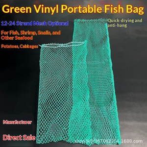 Filet de pêche pliable vert épaissi en polyéthylène avec cordon de serrage pour la protection des poissons en rivière et en ruisseau – Vente en gros - Product Image 5