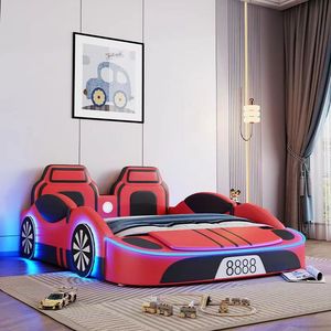 Letto per Bambini a Forma di Auto da Corsa Design Multifunzionale con Vano Portaoggetti e Sponde di Sicurezza Salvaspazio Letto Singolo per le <span class=keywords><strong>Camerette</strong></span> dei Ragazzi - Product Image 2