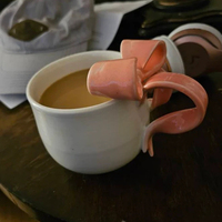 Ins nouveau girly arc poignée en céramique tasse à café Noël Saint Valentin couple cadeau ensemble personnalisé 3d mignon tasses pour les filles