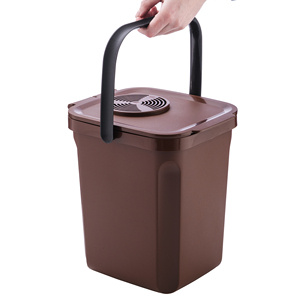 Contenitore per rifiuti organici con filtro a carbone attivo. Capacità di 10 litri. Marrone. DENOX. - Product Image 5