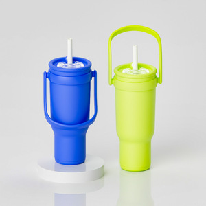 Double Walled Stainless Steel Tumbler With Handle Large Capacity Insulated Cup For Car Home Office Outdoor Travel - Product Image 4
