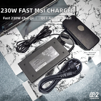 Chargeur rapide AC 19,5V 230W QC3.0 PD3.0 avec port DC pour ordinateurs portables MSI, en matériau ABS/PC ignifuge et écologique