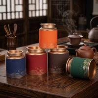 Boîte à thé en métal hermétique de qualité alimentaire avec logo personnalisable, adaptée au thé noir, au thé vert et au thé à la peau de mandarine.