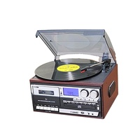 Tourne-disques vintage multifonctionnels avec lecteur de CD, phonographe et enregistreur de cassettes
