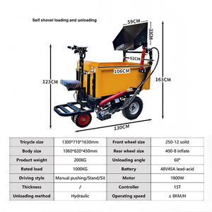 Hand <b>Trolley</b> for Construction Sites Transporting Sand Bricks Agricultural Orchard Livestock Farming Dump Truck - Product Image 6