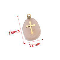 Breloques rectangulaires en acier inoxydable avec pierres naturelles couleur or pour la fabrication de bijoux DIY, fournitures pour boucles d'oreilles et apprêts pour colliers