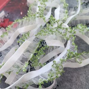 Bordure en dentelle à volants en organza à sequins de 1,5 cm, style chinois, vêtements pour enfants, fleur de poitrine pour bébé, textile de maison, élasticité en dentelle - Product Image 4