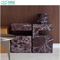 Pierre de marbre Roso Levanto de qualité supérieure HZX pour salon de luxe dessus de table d'appoint moderne de chevet personnalisé pour socle de café