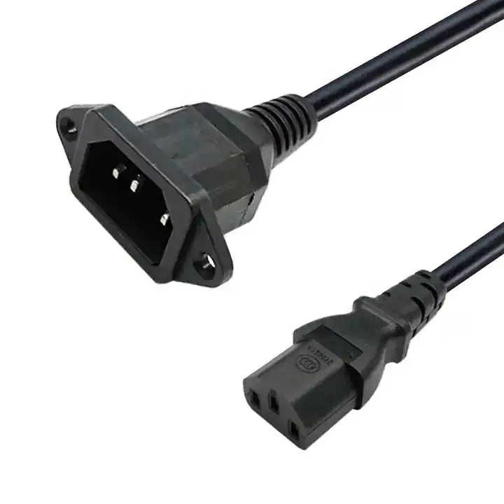 OEM IEC 320 C14 vida tipi C13 güç kablosu kadın erkek konnektör güç  uzatma kablosu