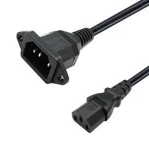OEM IEC 320 C14 Type de vis vers C13 cordon d'alimentation connecteur mâle femelle câble d'alimentation