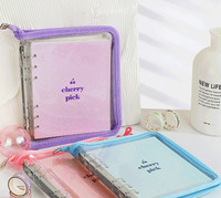 Carnet de notes A5 mignon Kawaii en PVC, couverture à feuilles mobiles, grille vierge, Agenda hebdomadaire personnalisé, Agenda en spirale
