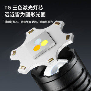 Lampe torche rechargeable à zoom, LED haute puissance, portable, en alliage d'aluminium, portée de 500 m - Product Image 3