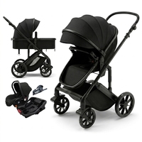 Poussette Bébé de Luxe Personnalisable Haute Qualité 3-en-1 avec Châssis en Acier Inoxydable, Roues TPR et Capacité de Charge de 20 kg