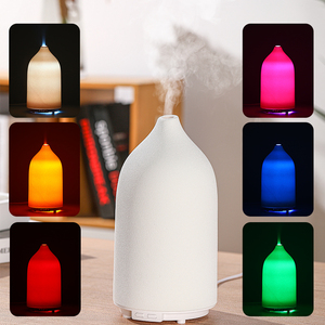 Vỏ gốm khuếch tán hương thơm với 3 chế độ phun, 2/4/8H hẹn giờ dẫn chỉ số, ấm màu vàng & 7-Color đèn LED - Product Image 4