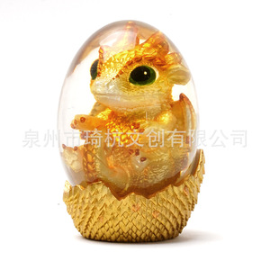 Adorno de Huevo de Dragón Transparente con Dragón Recién Nacido en su Interior, Figura de Resina Colorida, Decoración de Escritorio, Regalo de Pascua, Pieza Individual - Product Image 4