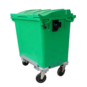 660 1100升户外工业垃圾桶垃圾桶带带盖叉车底座的塑料垃圾桶 - Product Image 5