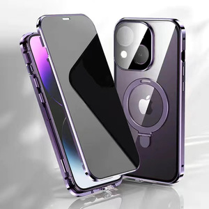 <span class=keywords><strong>Coque</strong></span> Magnétique de Luxe en Métal 360 Degrés Entièrement Englobante avec Verre HD et Alliage d'Aluminium Premium pour iPhones 14-17 <span class=keywords><strong>Pro</strong></span> - Product Image 1