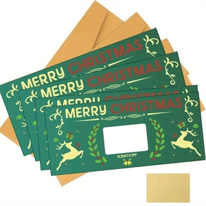 Biglietto Gratta e Vinci <span class=keywords><strong>Natalizio</strong></span> con Sorpresa Regalo Verde Biglietto Regalo Buon Natale Gratta e Vinci con Busta - Product Image 1