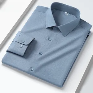 Nuova Camicia di Alta Qualità <span class=keywords><strong>in</strong></span> Modal a Maniche Lunghe per <span class=keywords><strong>Uomo</strong></span>, Vestibilità Slim, Elegante per Ufficio, Facile da Curare, Abbigliamento <span class=keywords><strong>in</strong></span> <span class=keywords><strong>Lino</strong></span> - Product Image 5