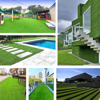 Gazon synthétique PP haute densité / Gazon artificiel pour aménagement paysager / Tapis d'herbe verte