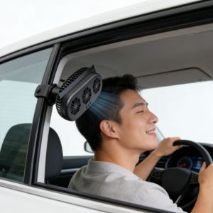 46. Ventola per Auto Stile Racing con Texture in Fibra di Carbonio e Finiture Rosse per Auto Sportive - Product Image 4