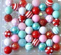 Grandes perles acryliques en vrac, lot de 20mm, lot de 50 pièces par sac, ensemble de collier et bracelet, accessoires matériels pour enfants, bricolage